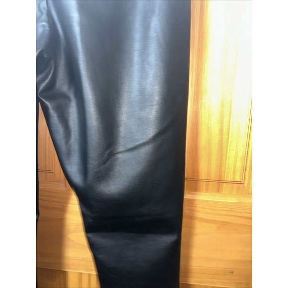MNG By Mango Faux Leather Skinny Pants Black Size Medium - Picture 11 of 16